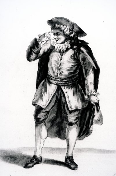 Das Kostüm von Arnolphe, aus Die Schule der Frauen von Molière von French School