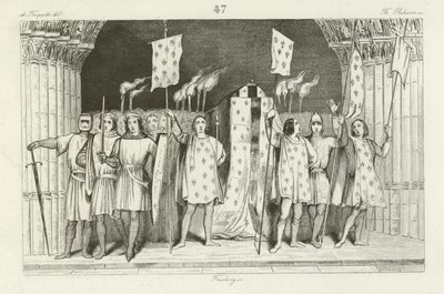 Das tote Kleinkind Johann I. wird zum König von Frankreich ausgerufen, 1316 von French School