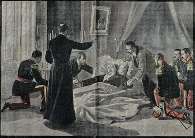 Der Tod von Felix Faure, Präsident von Frankreich, Abbe Renault erteilte ihm die Absolution von French School