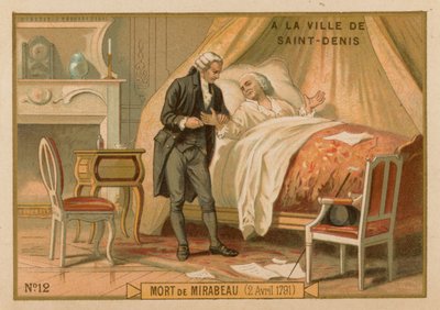 Der Tod von Mirabeau, 2. April 1791 von French School