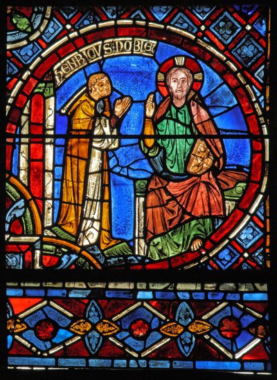 Der Stifter Henry Noblet betet vor Christus von French School
