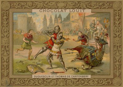 Das Duell zwischen Bertrand Du Guesclin (ca. 1320-1380) und Thomas von Canterbury von French School