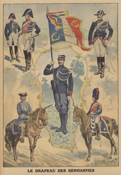 Die Flagge der französischen Gendarmen von French School