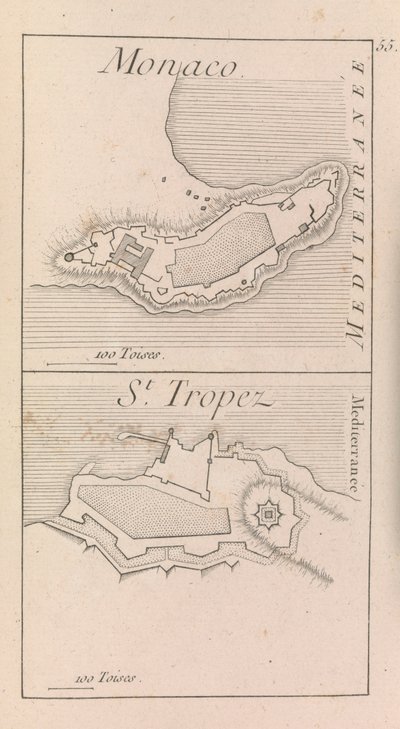 Die Befestigungen von Monaco und St. Tropez, c.1760? von French School