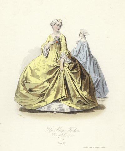 Die Reifrockmode, Zeit von Ludwig XV. von Frankreich von French School