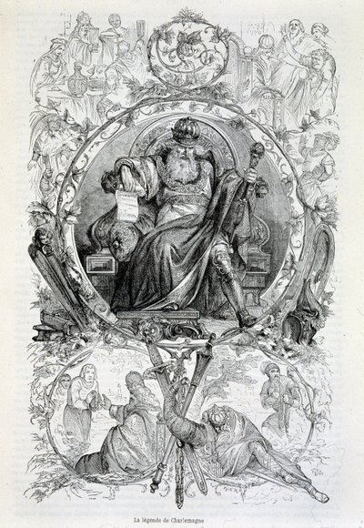 Die Legende von Karl dem Großen, Gravur von French School