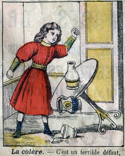 Die sieben Todsünden: Zorn. Epinal-Bild Ende des 19. Jahrhunderts. (I sette peccati o vizi capitali) von French School