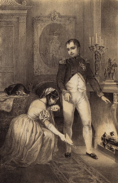 Die Frau des preußischen Generals Franz Ludwig von Hatzfeld bittet Napoleon, das Leben ihres Mannes zu verschonen von French School
