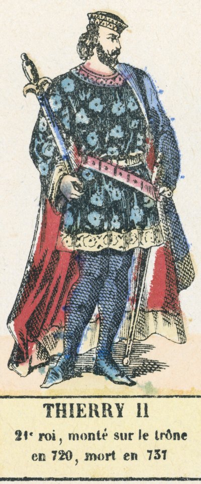 Thierry II, 21. König, bestieg den Thron 720, gestorben 737 von French School