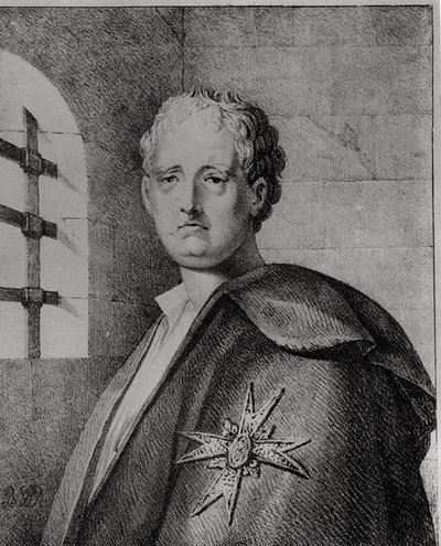 Thomas-Arthur, Comte de Lally (1702-66) in seinem Verlies von French School