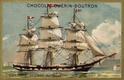 Dreimastiges Segelschiff im Hafen von French School