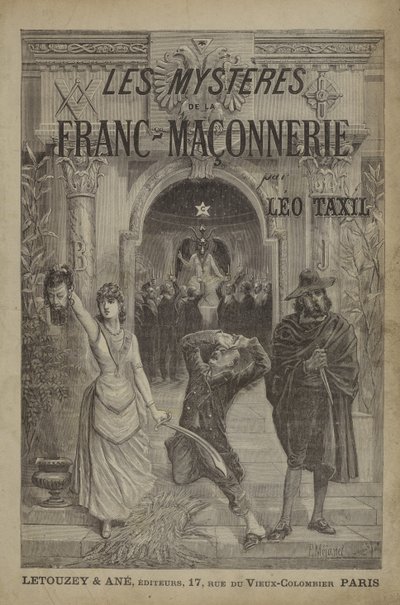 Titelbildillustration für Les Mysteres de la Franc-Maçonnerie Devoiles (Stich) von French School