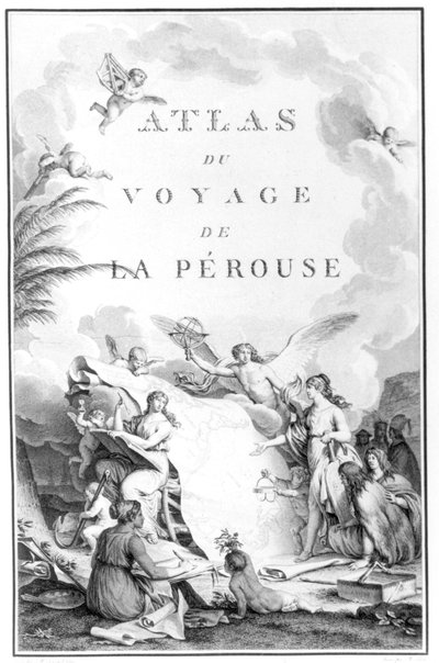 Titelseite von Atlas du Voyage de La Perouse, veröffentlicht ca. 1797 von French School