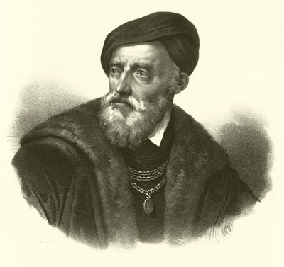 Tiziano Vecelli oder Tiziano Vecellio, bekannt als Titian, Porträt von French School