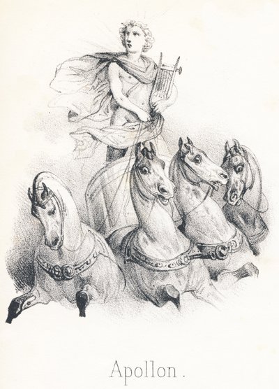 An Apollo: Dieser Gott war der Sohn von Jupiter und Latona, genannt Phebus im Himmel, als er den Sonnenwagen führte, gezogen von vier Pferden von French School