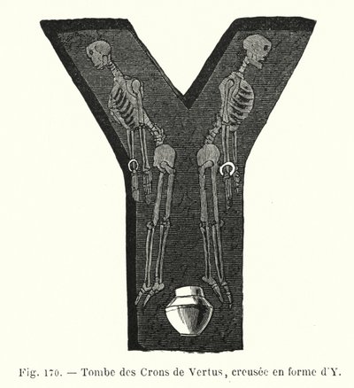 Gräber der Crons von Vertus, in Y-Form gegraben von French School