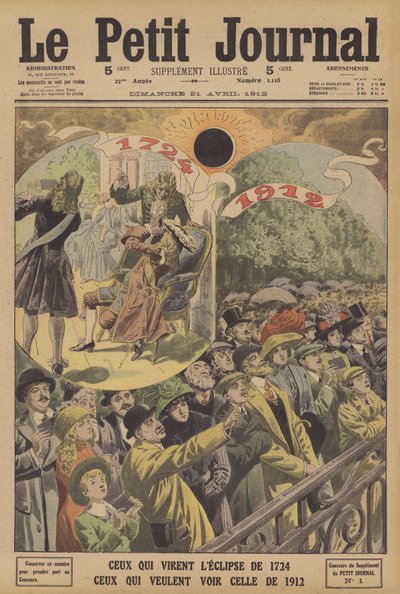 Totale Sonnenfinsternisse in 1724 und 1912 von French School