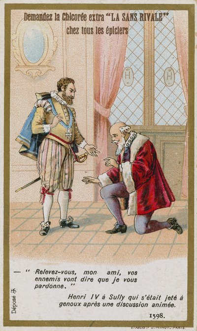 Handelskarte, die die Antwort von König Heinrich IV. von Frankreich an den Herzog von Sully darstellt von French School