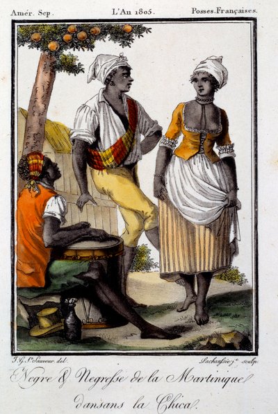 Traditioneller Tanz: Einwohner von Martinique tanzen Chica von French School