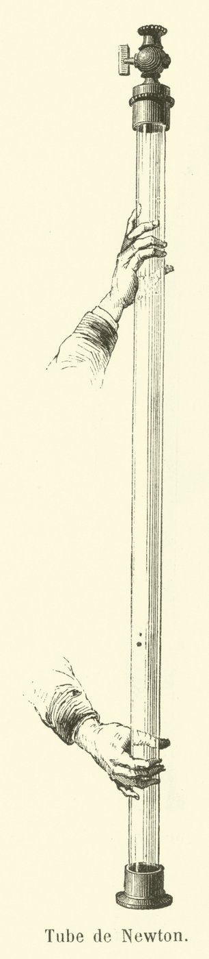 Röhre von Isaac Newton (Stich) von French School