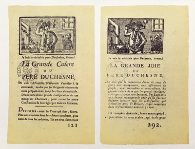 Zwei Seiten aus La Grande Colère de Père Duchesne, 1792 von French School