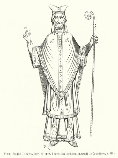 Ulger, Bischof von Angers, gestorben 1149, nach seinem Grabmal von French School