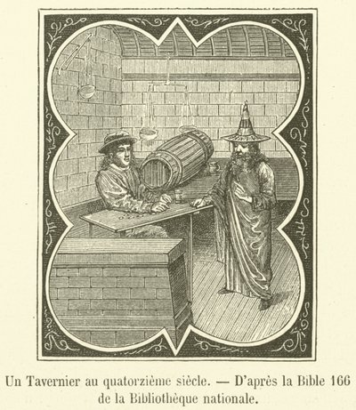 Ein Wirt im vierzehnten Jahrhundert (Gravur) von French School