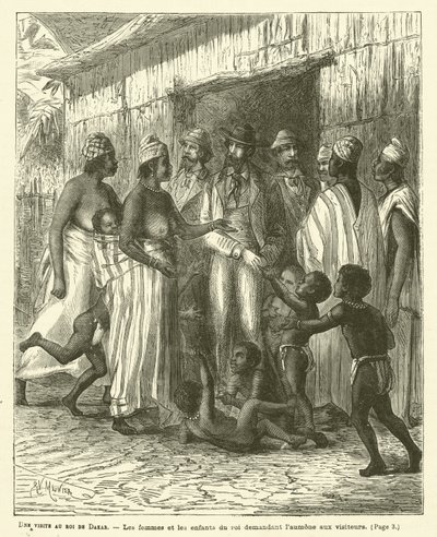 Ein Besuch beim König von Dakar (Gravur) von French School