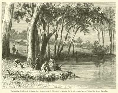 Angeln in der Provinz Victoria (Gravur) von French School