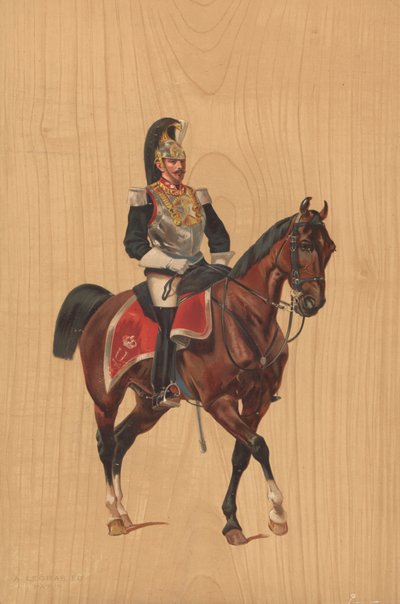 Unbekannter Soldat zu Pferd von French School