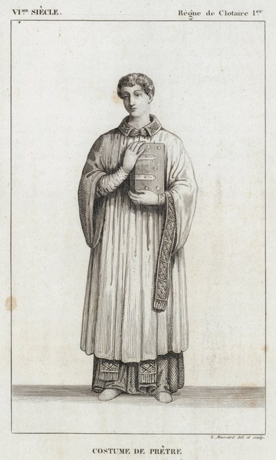 VI Jahrhundert, Herrschaft von Chlothar I., Priestergewand von French School