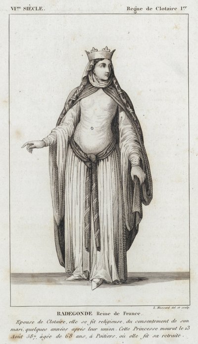 VI Jahrhundert, Herrschaft von Chlothar I., Radegunde, Königin von Frankreich von French School