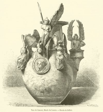 Vase von Canosa, Louvre-Museum (Gravur) von French School