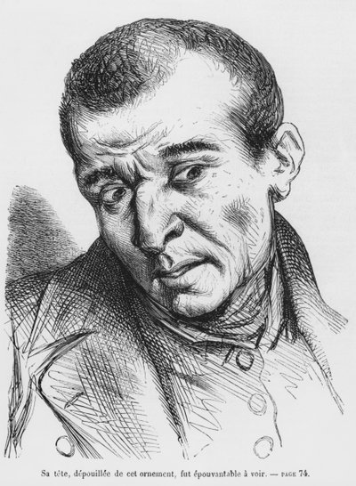 Vautrin verhaftet und identifiziert, Illustration aus Splendeurs et Misères des Courtisanes von Honoré de Balzac, veröffentlicht 1867 von French School