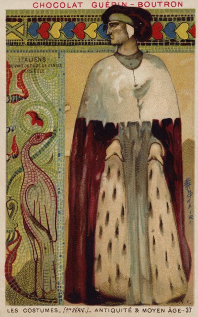 Venezianisches Kostüm, 9. Jahrhundert von French School