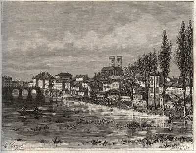 Verdun - Morbihan in der Bretagne - Gravur in „La France illustree: geographie, histoire, administration statistique“ von V.A. Malt-Brown. 1884 von French School