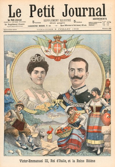 Viktor Emanuel III. von Italien und Königin Helene von French School