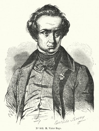Victor Hugo, französischer Romanautor und Dramatiker (Gravur) von French School