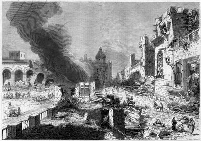 Ansicht einer Straße in Mendoza (Argentinien) nach dem Erdbeben vom 20. März von French School