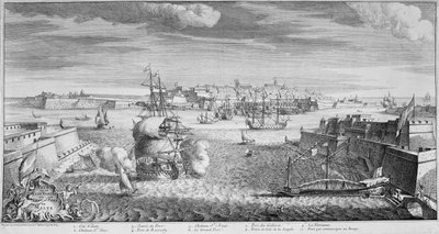 Ansicht der Stadt Valetta, Hafen von Malta, um 1736 (Gravur) von French School