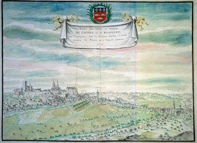 Ansicht des Schlosses von Loches von French School
