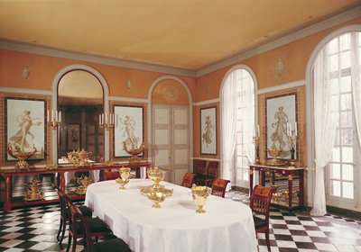Ansicht des Speisezimmers mit pompejanischen Fresken von Louis Lafitte (1770-1828) von French School
