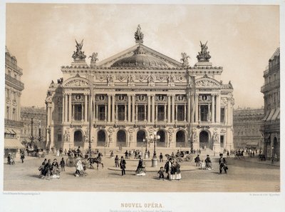 Ansicht der Fassade der Oper Garnier in Paris mit Blick auf den Boulevard des Capucines von French School