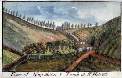 Ansicht der Insel Saint Helene mit dem Grab von Kaiser Napoleon I. von French School
