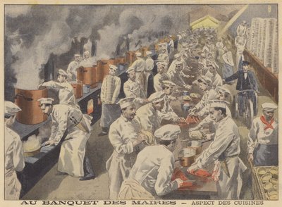 Ansicht der Küchen für das Bankett der Bürgermeister von Frankreich von French School