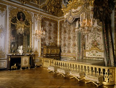Ansicht des Zimmers der Königin von Frankreich Marie Antoinette von Habsburg-Lothringen (1755-1793). Versailles, Schlossmuseum von French School
