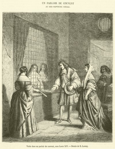 Besuch in einem Klosterparloir unter Ludwig XIV. von French School