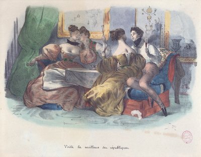 Voilà, die beste aller Republiken, Karikatur der Revolution von 1848 von French School