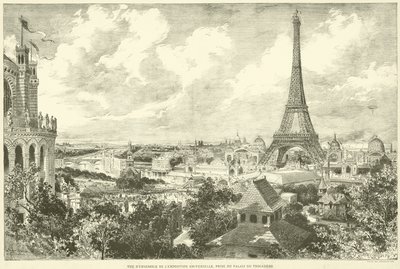 Gesamtansicht der Weltausstellung, aufgenommen vom Palais du Trocadéro (Gravur) von French School