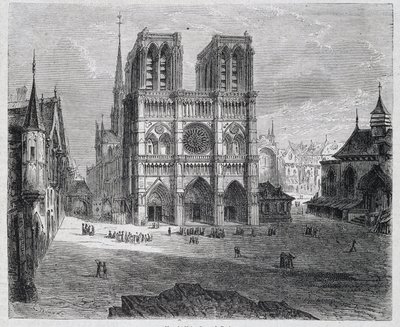 Ansicht von Notre-Dame de Paris - in „Paris durch die Jahrhunderte“ von H. Gourdon de Genouillac, ed. F. Roy, Paris von French School